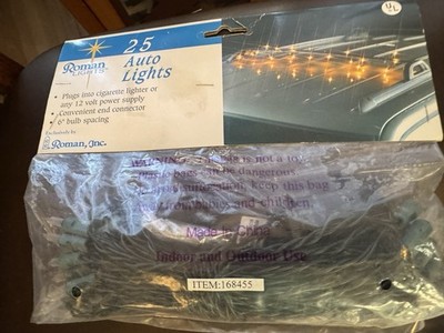 NEW 25 Christmas Lights for Car Truck Auto RV Plugs into Cigarette Lighter  Roman