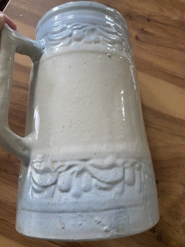 8 1/4” RED WING Cherry Band Gray Salt Glaze Stoneware Pitcher Farmhouse Country - Picture 12 of 23