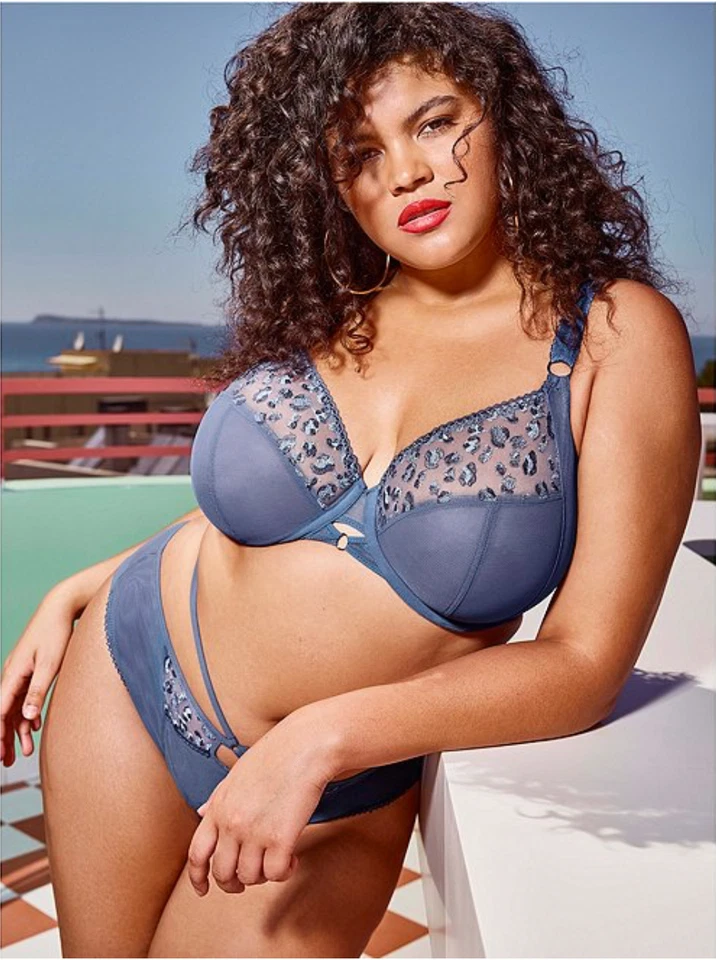 Elomi Namrah Bandless Plunge Bra Women's 38K Stone Wash Stretch Underwire - Image 3 of 4