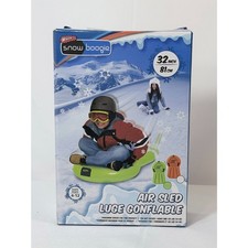 Wham-o Inflatable 32  Air Sled Snow Boogie Luge NEW IN BOX Handles Green 4-12