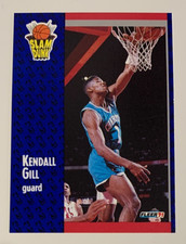 NBA KENDALL GILL Charlotte Hornets 1991 Fleer Slam Dunk Trading CARD #232
