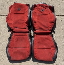 2015-2023 Dodge Challenger Scat Pack Srt Red Front And Rear Seat Covers Suede 2015-2023 Dodge Challenger Scat Pack Srt Red Front And Rear Seat Covers Suede