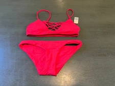 NEW pink   L SPACE two piece swimsuit bikini size XS