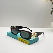 Balenciaga BB0096S 001 Black Rectangular Sunglasses Women 51mm