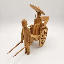 1950s Asian Rickshaw Balsa Wood Most Likely Handmade 