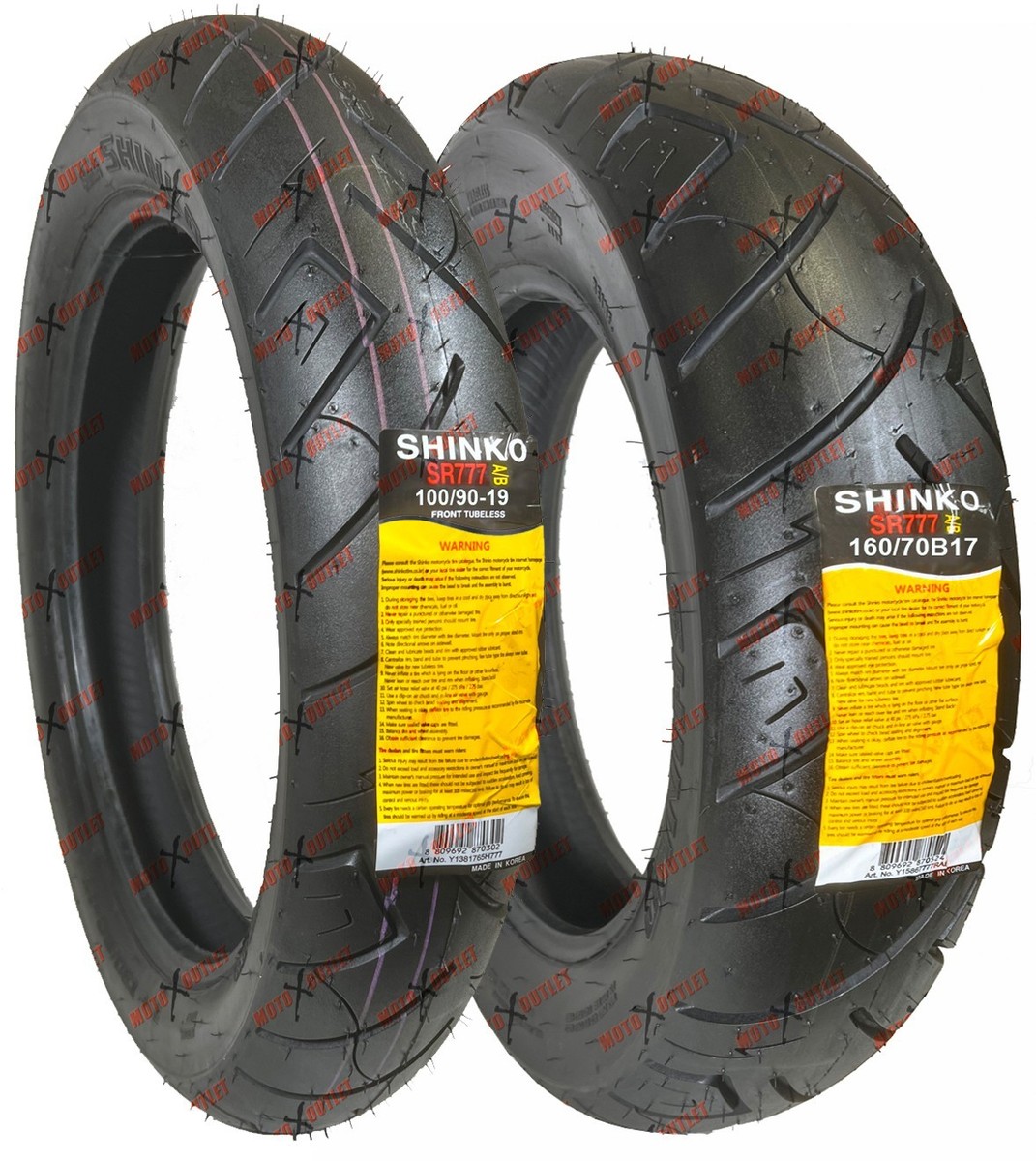 Shinko 777 100/90-19 160/70-17 Tire Set Front Rear Motorcycle