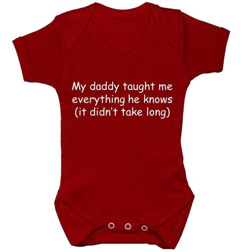 Daddy Taught Me...Baby Grow/Body/Strampler/T-Shirt Neugeborenes-24M Junge Mädchen Geschenk - Bild 5 von 5