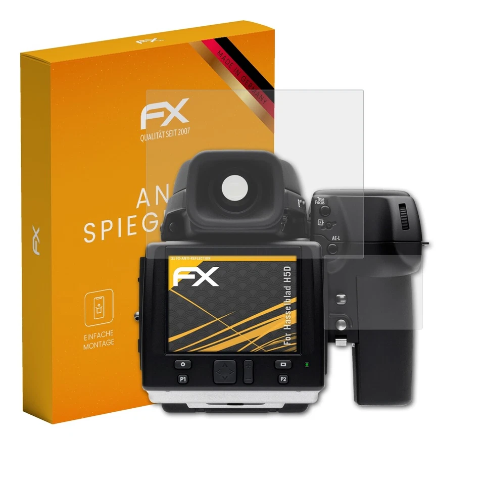 atFoliX 3x Displayfolie für Hasselblad H5D Schutzfolie matt&stoßfest Folie