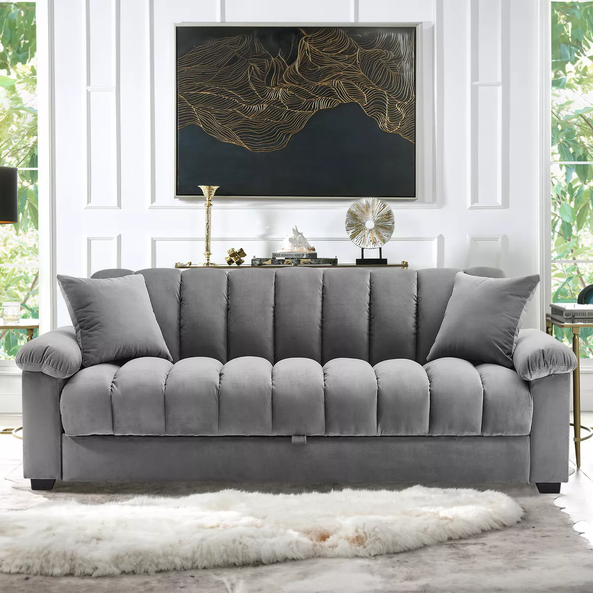 Convertible loveseat shop with storage