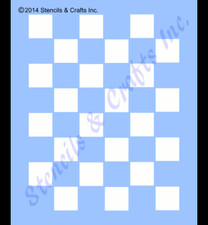 1/2" CHECKER MINI STENCIL CHECKERBOARD CRAFT TEMPLATE PAINT NEW 4.25" X 5.25"