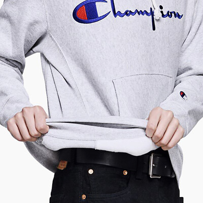 Champion Men's Reverse Weave Script Logo Hooded Sweatshirt Champion Men's Reverse Weave Script Logo Hooded Sweatshirt