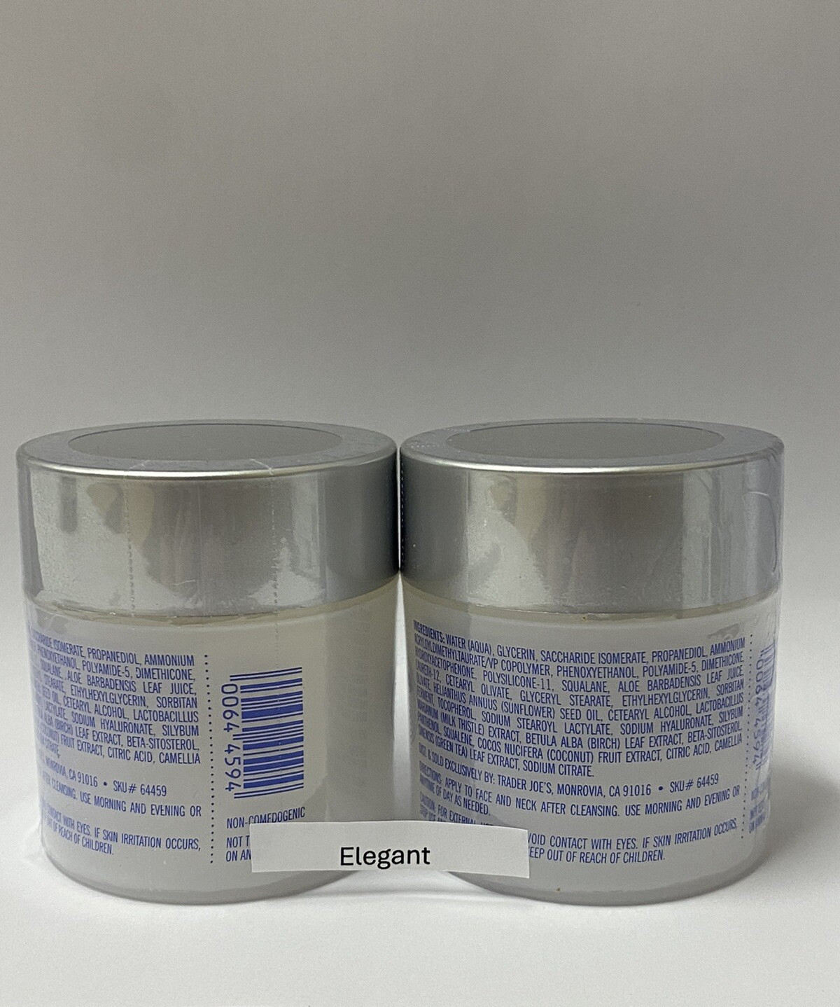 2 x Trader Joe's Ultra Hydrating Gel Moisturizer Aloe Green Tea Extract 2.5oz ea