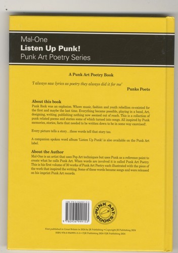 Mal-One Listen Up Punk - Punk Art Poetry Series LTD SIGNED BOOK 500 ONLY - Picture 3 of 3