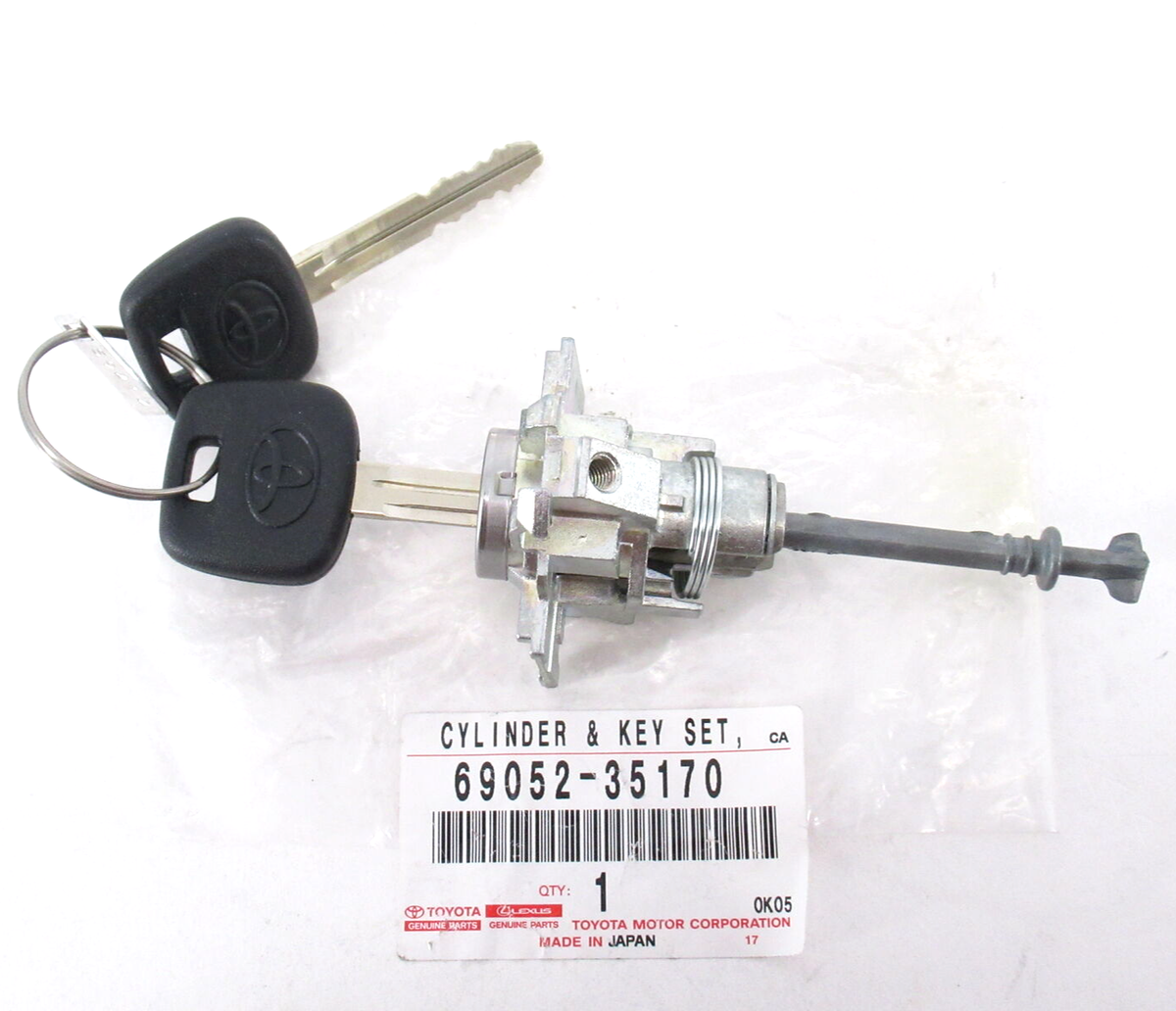 Genuine OEM Toyota 69052-35170 Driver Door Lock Cylinder Set 2007