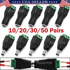 12V DC Adapter Plug 5.5mm x2.1mm DC Power Connector for LED Strip Cable End Plug