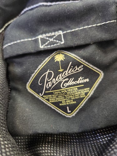 Paradise Collection Mens L Plaid Swim Short Trunks Boardshorts Gray Pockets - Picture 6 of 8