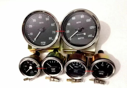 Smiths Kit- Elec Temp + Oil + Fuel +Volt Gauge+Speedometer +Tacho 100 mm - Picture 3 of 3