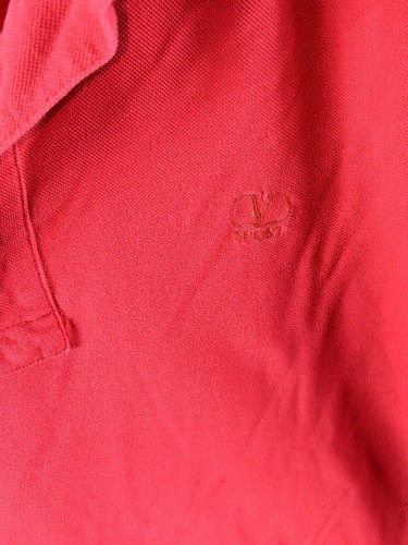 Valentino Sport Polo Manica Corta In 100% Cotone Piquet Uomo Taglia Xxl Rosso - Picture 5 of 15
