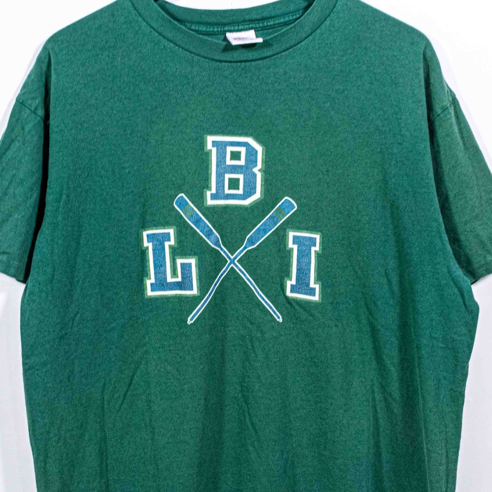 FILA T shirt LBI Long Beach Island remi canottaggio maglia sbiadita sole corta XL VINTAGE anni 90