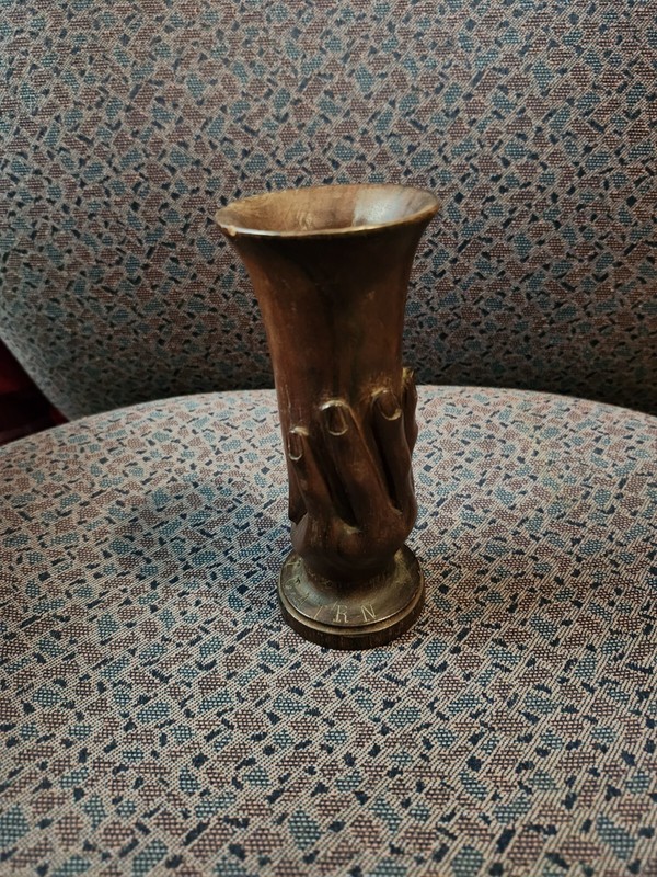 Pitcairn Island Carved Hand Vase RARE!!