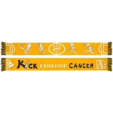 NEW ADIDAS YELLOW GOLD BLACK TASSEL "CHILDHOOD CANCER KICK"  MLS SCARF,SHAWL