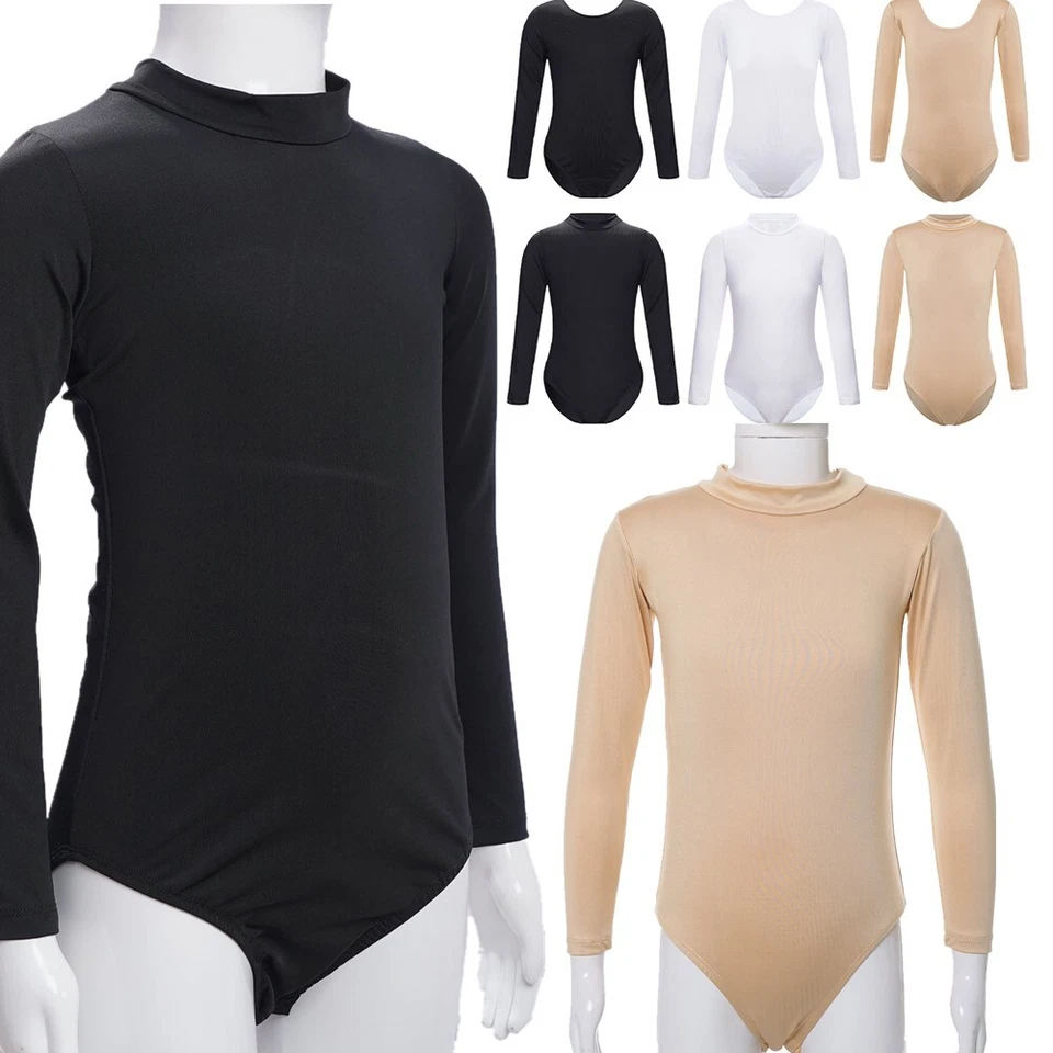 Mädchen!Turnbody Langarmbody Kinder Rundhals Gymnastikbody Langarm Shirt Ballett - Bild 4 von 4