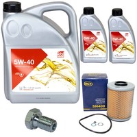 MotoröL Set Febi SAE 5W-40 7 Liter + ÖLfilter + Schraube FüR BMW 3Er 5Er E34 E36