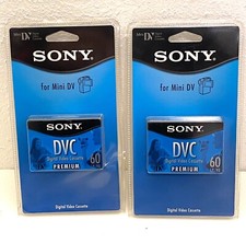 2 NEW Sony DVC Digital Video Cassette Tapes Mini DV Premium DVM60PRL