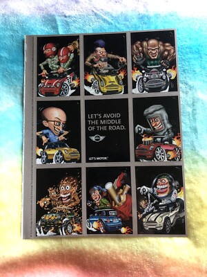 MINI COOPER vintage Trading Card Sheet / STICKERS print ad