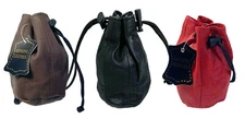 Genuine Leather Drawstring Coin Purse Pouch Spring Locks Change Pouch Men Women