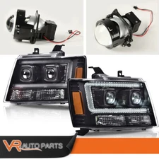 Fits 2007-2014 Chevrolet Tahoe Avalanche Suburban LED Tube DRL Headlights 