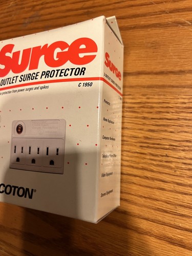 Vintage 1992 Recoton Surge 3 Outlet Surge Protector NOS - Picture 2 of 4