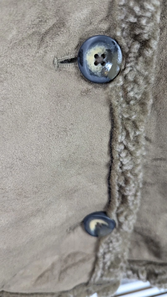 Vtg LL Bean Faux Shearling Vest Gilet Fleece Lined Brown sz XL Deadstock New Tag - Image 3 of 4