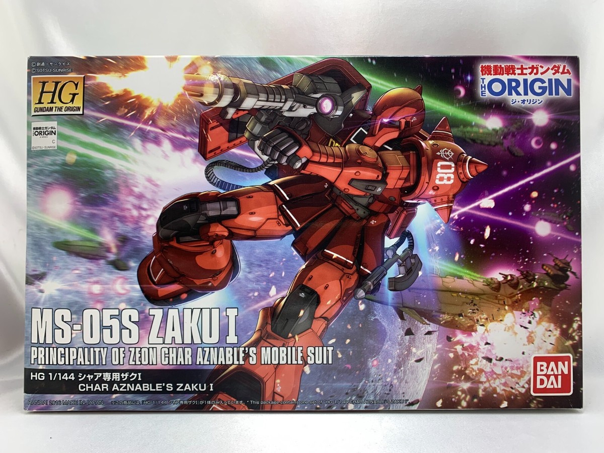 サク BANDAI 1/144 HG Gundam The Origin Char's MS-05S ZAKU I Plastic