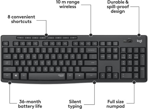 10 Pack. Logitech MK270 Wireless Keyboard and Mouse Combo (920-004536) - 第 15/17 張圖片