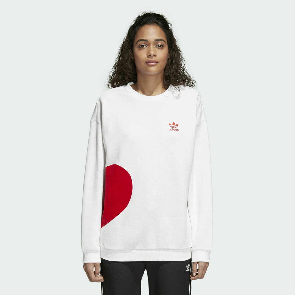 instinct Hoopvol Soldaat Adidas Originals Women's Valentine's Day Sweatshirt Crew Neck Pullover  Heart | eBay