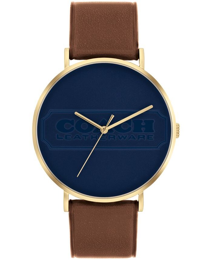 Coach Charles Saddle Leather Strap Watch 41mm | eBay