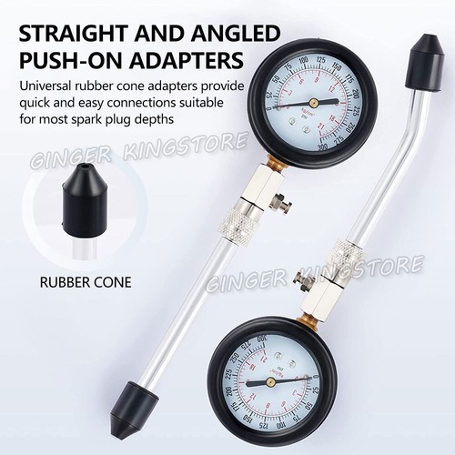 PETROL ENGINE COMPRESSION TEST TESTER KIT SET FOR AUTOMOTIVE CAR PRESSURE METER - Picture 6 of 10