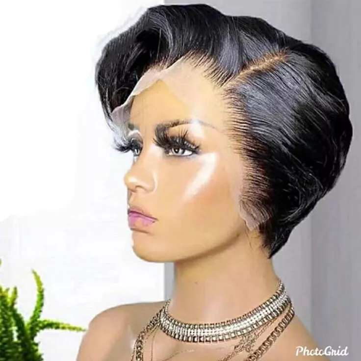 Human hair pixie lace front cheap wigs
