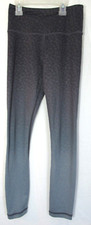 Zyia Black Gray Ombre Leopard Mid Rise 24" Leggings Size 0 EUC
