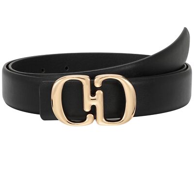CESCOSI Women Leather Belts with Gold Buckle Casual Fashion Waist Belt for Jeans