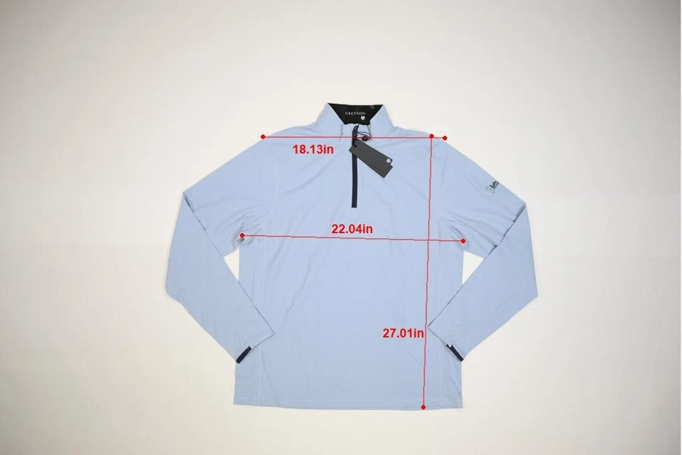 Chaqueta de Golf Italiana Greyson 1/4 Cremallera Tate Pullover Azul Lobo Claro Marca Para Hombres L Foto 2 de 4
