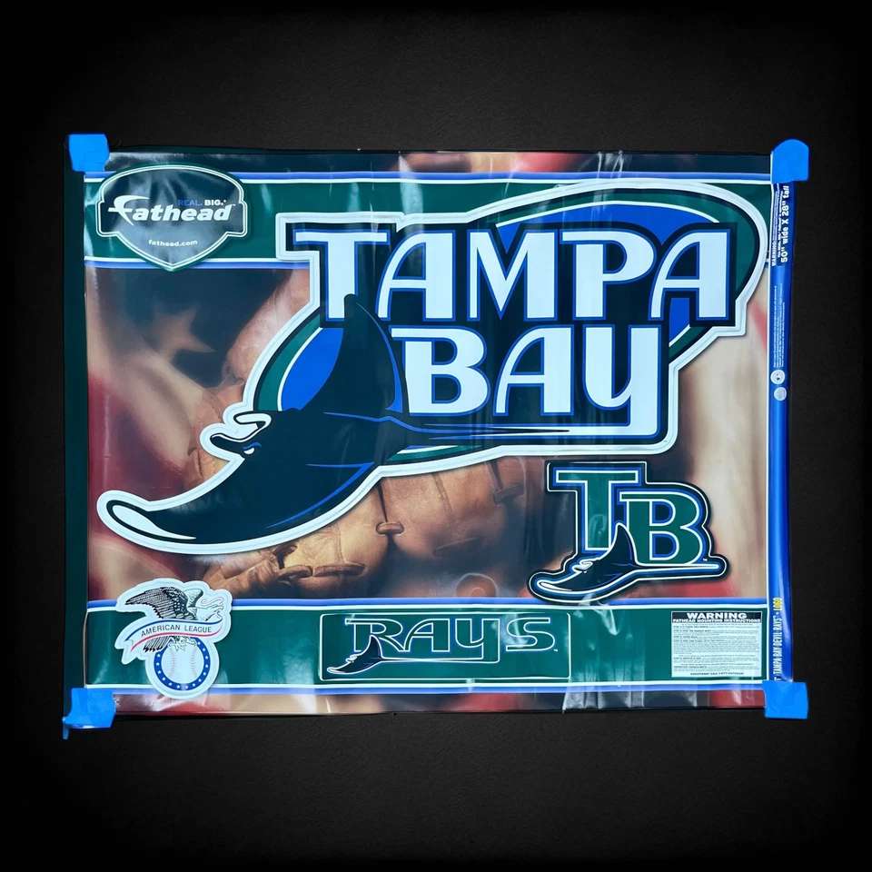 Calcomanía de pared grande real Fathead de béisbol Tampa Bay Devil Rays 28" x 50" pegatina 2007 Foto 4 de 4