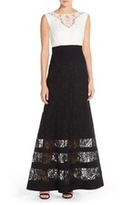 Tadashi Shoji Embroidered Tulle Fit & Flare Gown (size 14)