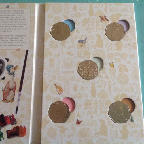 Beatrix Potter 50p Monete Jemima Poddle-Anatra, Peter Rabbit, Scoiattolo Nocciolo - Foto 22 di 57