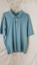 Tasso Elba XL Men's Polo Shirt Over Head Short Sleeve Stripe Button Closure
