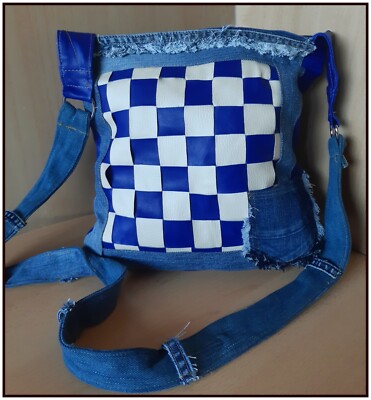 NEW`24 DENIM Handmade Jeanstasche Upcycling Damen Tasche Jeans Unikat handgenäht