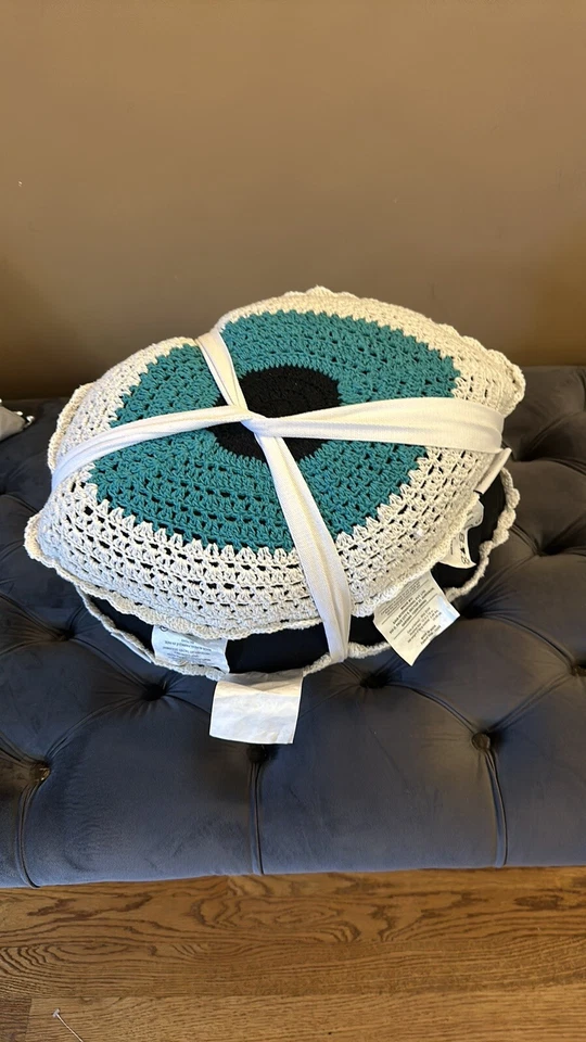 Juego de 2 pares de almohadas de lujo de punto a ganchillo nuevas con etiquetas con forma de mal de ojo decoración Foto 3 de 4