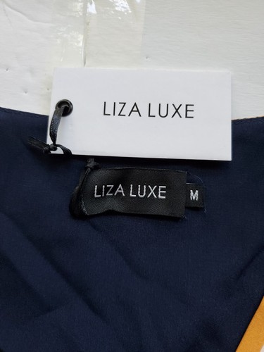 LIZA LUXE Dress Faux Wrap Midi Tie-Waist Sleeveless Lined Floral Print Sz M NWT - Picture 4 of 14