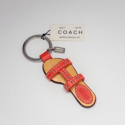 NWT Vintage Coach Spring Leather Sandal Key Ring Keychain Bag